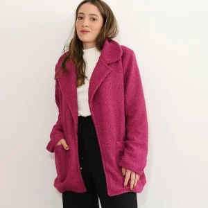 Casaco Pêlo Teddy Flufy Rosa Magenta