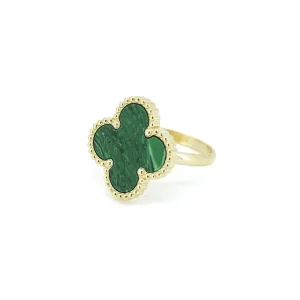 ANEL EM PRATA 925% C/ PEDRA  VERDE
