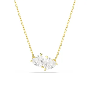 Fio Swarovski Mesmera Attract necklace, Heart, White, Gold-tone plated com zircónias