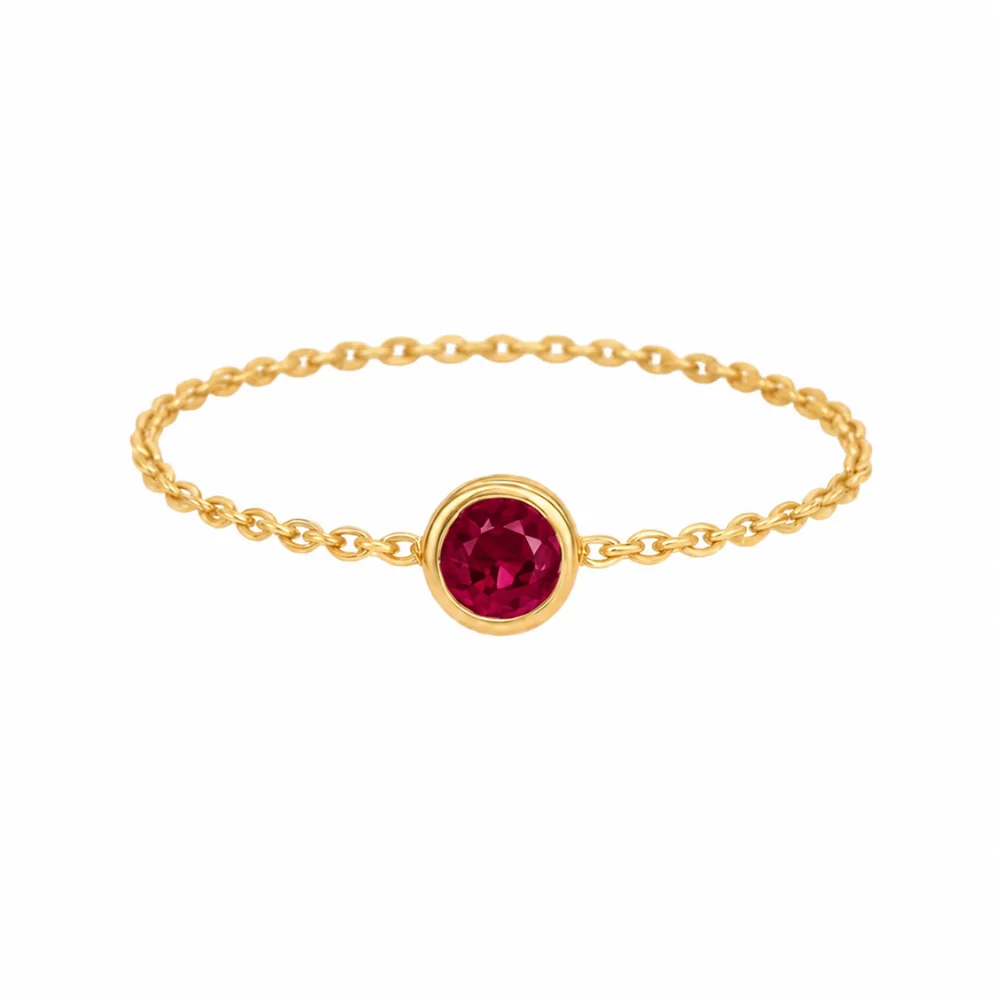 ANEL CORRENTE EM OURO 19,2K C /RUBI 0,05CT