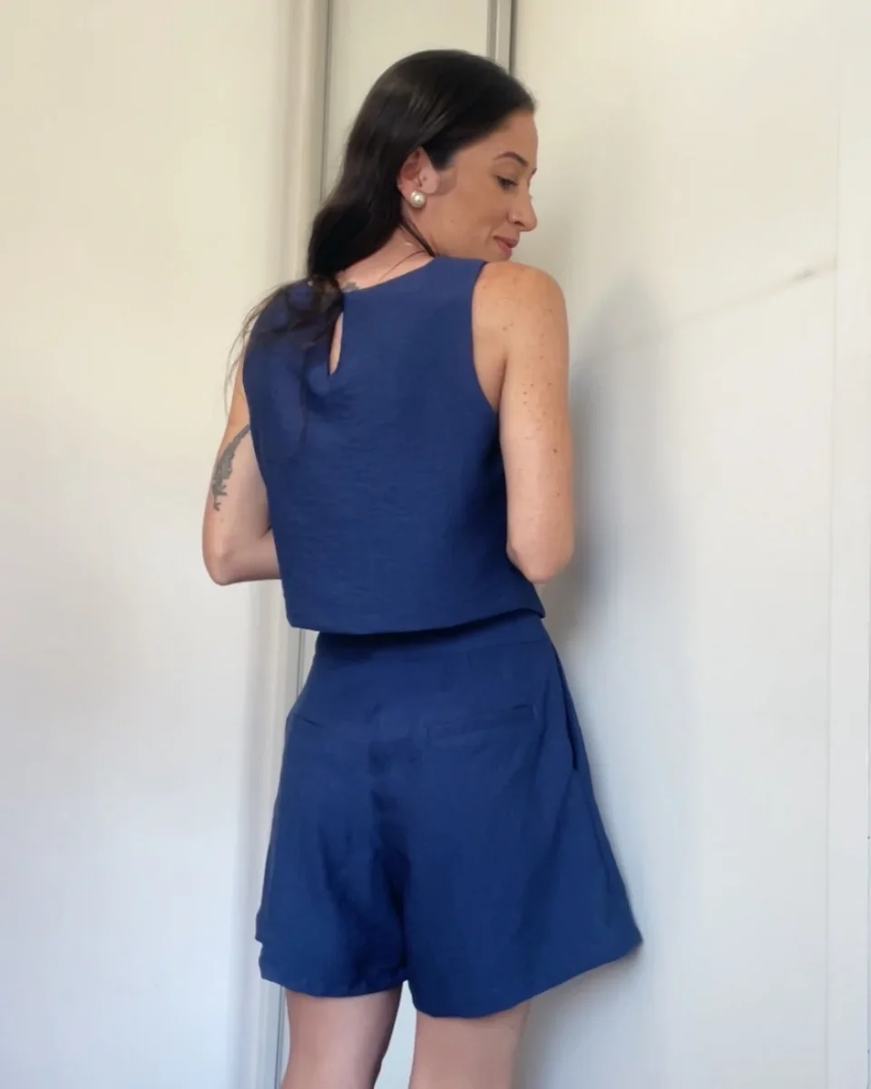 Short Alfaiataria Francesca Azul Safira - Image 4