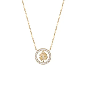 COLAR EM PRATA 925 UNIKE MEANINFUL CLOVER GOLD