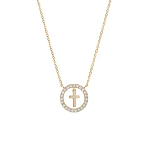 COLAR EM PRATA 925 UNIKE MEANINFUL CROSS GOLD