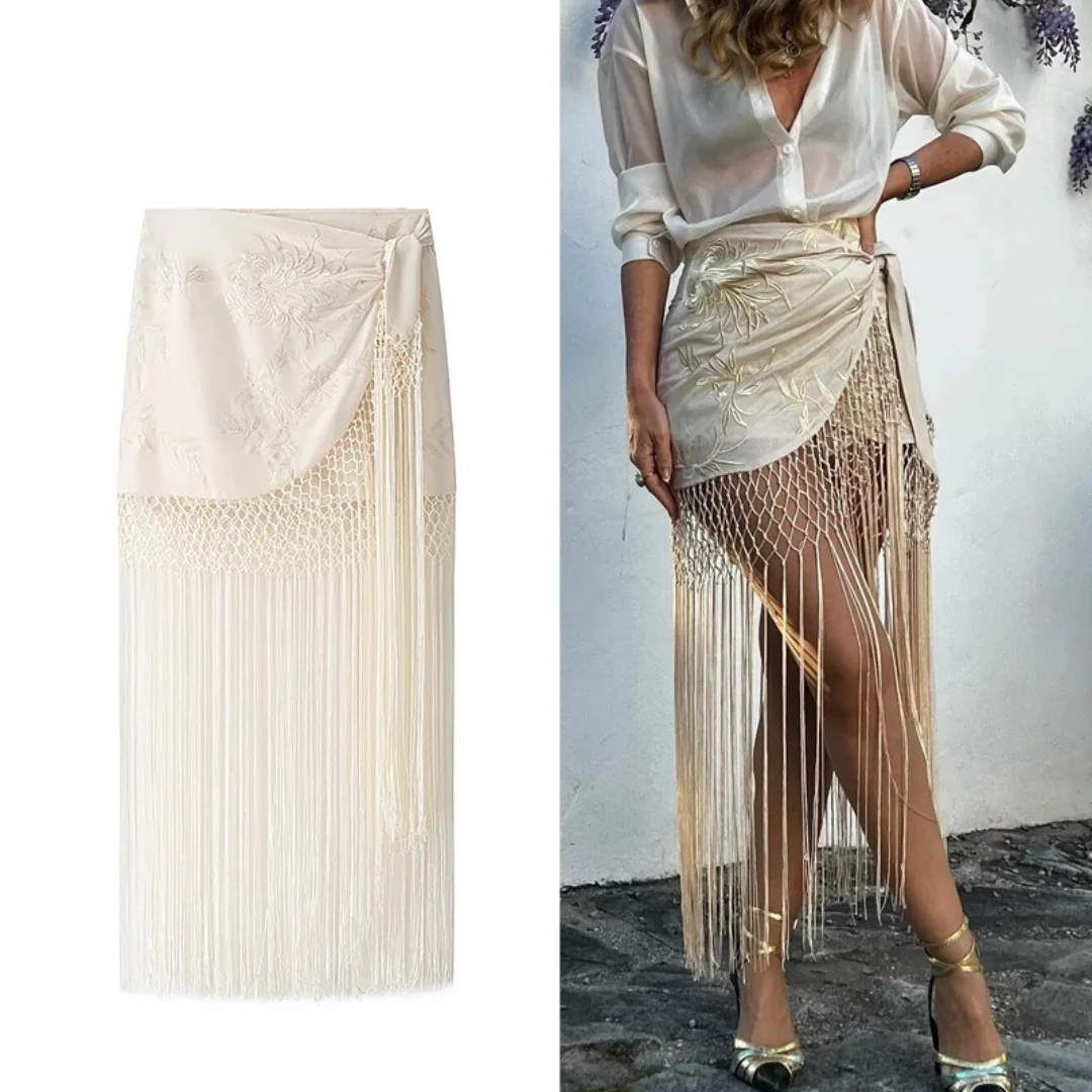 Saia Longa Fringe Garden - Moda Praia l CAROL ESPAÇO FASHION - Image 3