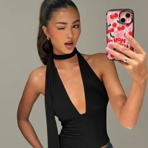 Blusa Decote Gola Choker - Moda Festa l CAROL ESPAÇO FASHION