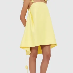 Vestido Curto Bloom Amarillo - Moda Festa l CAROL ESPAÇO FASHION