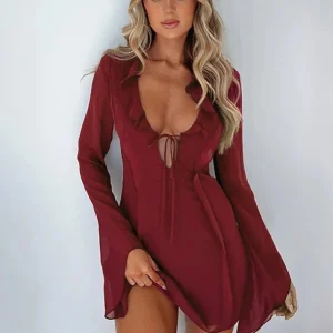 Vestido Curto com Amarração - Outono Inverno l CAROL ESPAÇO FASHION