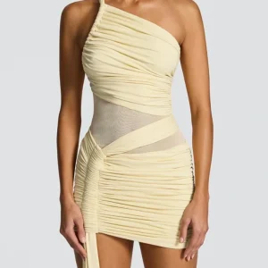 Vestido Curto One-Shoulder Drape "Siren Glow" - Moda Festa l CAROL ESPAÇO FASHION