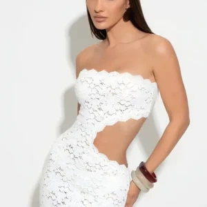 Saida Vestido Longa Renda Psarou - Moda Praia | CAROL ESPAÇO FASHION