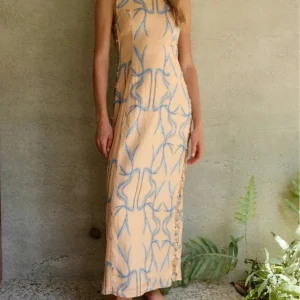 Vestido Longo Abstrato - Primavera Verão l CAROL ESPAÇO FASHION
