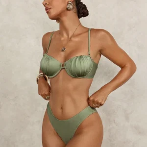 Biquíni Estruturado Acetinado Verde Oliva - Moda Praia | CAROL ESPAÇO FASHION