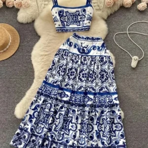 Conjunto Feminino Cropped e Saia - Primavera Verão l CAROL ESPAÇO FASHION