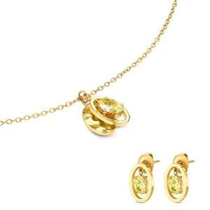 SET COLAR & BRINCOS ONE SENHORA BIRTHSTONE AGOSTO