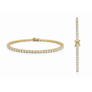 PULSEIRA TENNIS JOALHARIA  EM OURO 14K COM DIAMANTES LAB-GROWN 5.07CT CERTIFICADO IGI