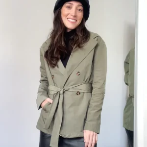 Trench Coat Feminino Casual Helena Verde Oliva