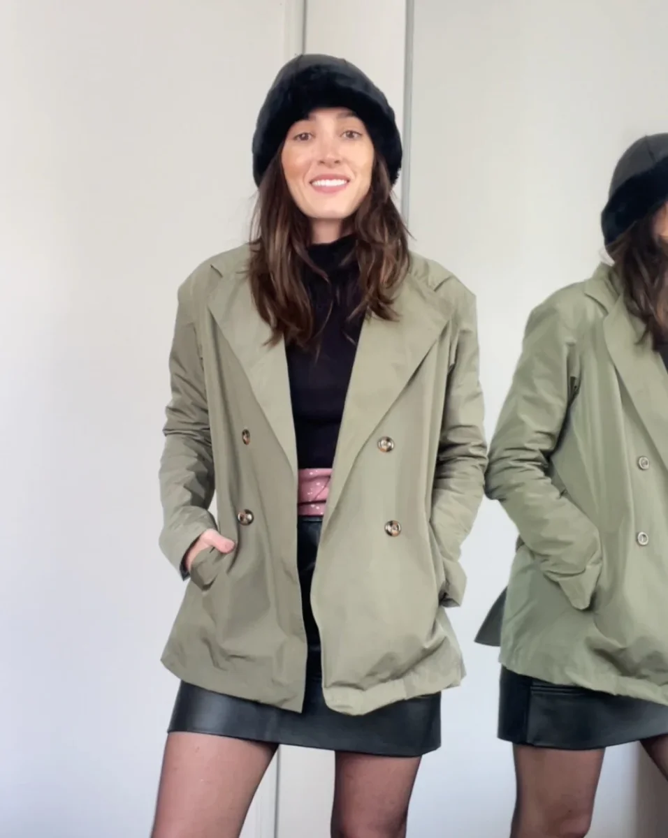 Trench Coat Feminino Casual Helena Verde Oliva - Image 3