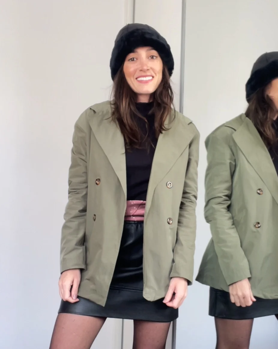 Trench Coat Feminino Casual Helena Verde Oliva - Image 6