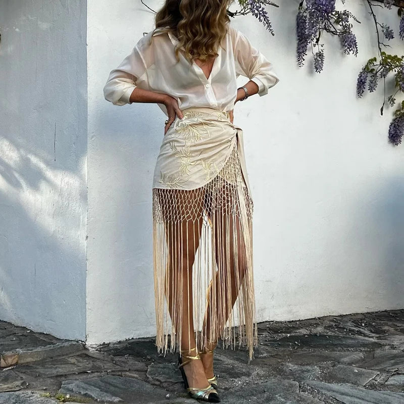 Saia Longa Fringe Garden - Moda Praia l CAROL ESPAÇO FASHION - Image 6