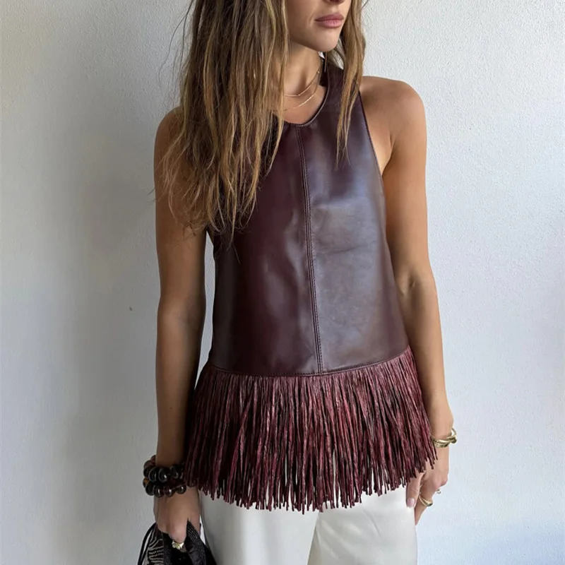Blusa em Couro Sintético com Franjas - Outono Inverno l CAROL ESPAÇO FASHION - Image 8