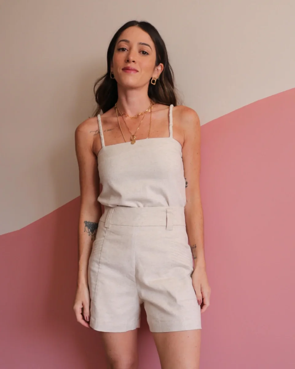 Short Viscolinho Angela Cru - Image 2